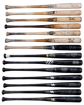 Lot of (14) Marlins and Rockies Players Game Used Bats (PSA/DNA Pre-Certified)